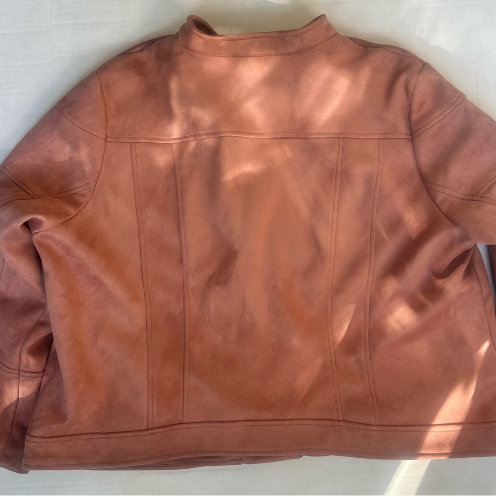 EVRI Pink Faux Suede Moto jacket size 3x - Picture 6 of 6